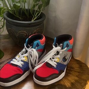 Champion Red and Blue High-Top Sneakers